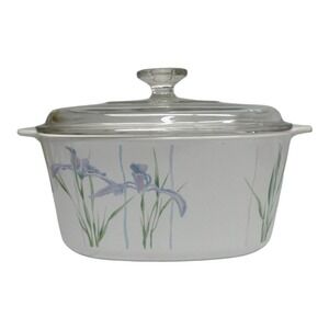 Corning Ware Shadow Iris 3-Liter Casserole Dish A-3-B Pyrex Glass Lid A 9 C EUC